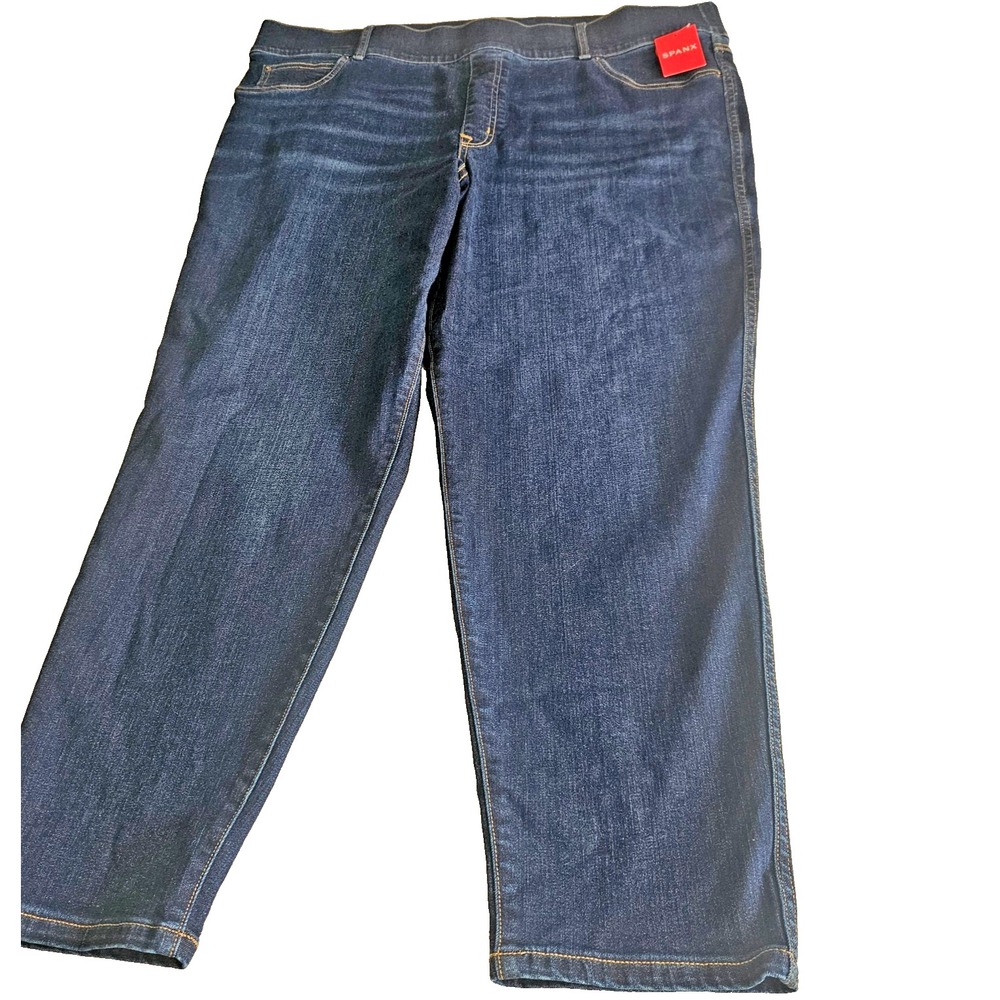 NWT SPANX 3X Ankle Skinny Jeans Dark Wash High Rise Pull On Stretch Denim Y2K - Picture 5 of 11